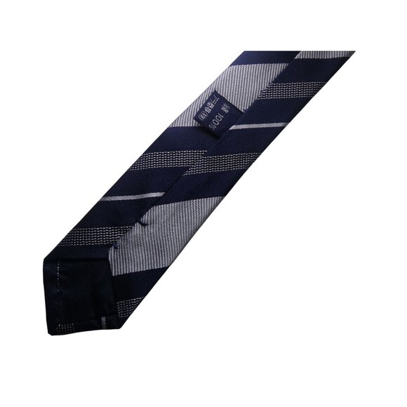 Vintage Burberrys Men's Blue Gray 100%‎ Silk Repp Tie - Picture 4 of 6